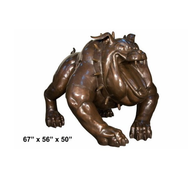 Bronze Bull Dog Large Spike Mascot fighting machine sculpture bulldog